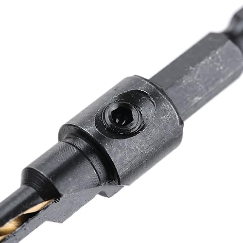 Miniatura 5 de Power Drill Broca avellanadora de vástago hexagonal de 14 de pulgada, accesorios para herramientas eléctricas para carpintería de metal de plástico,