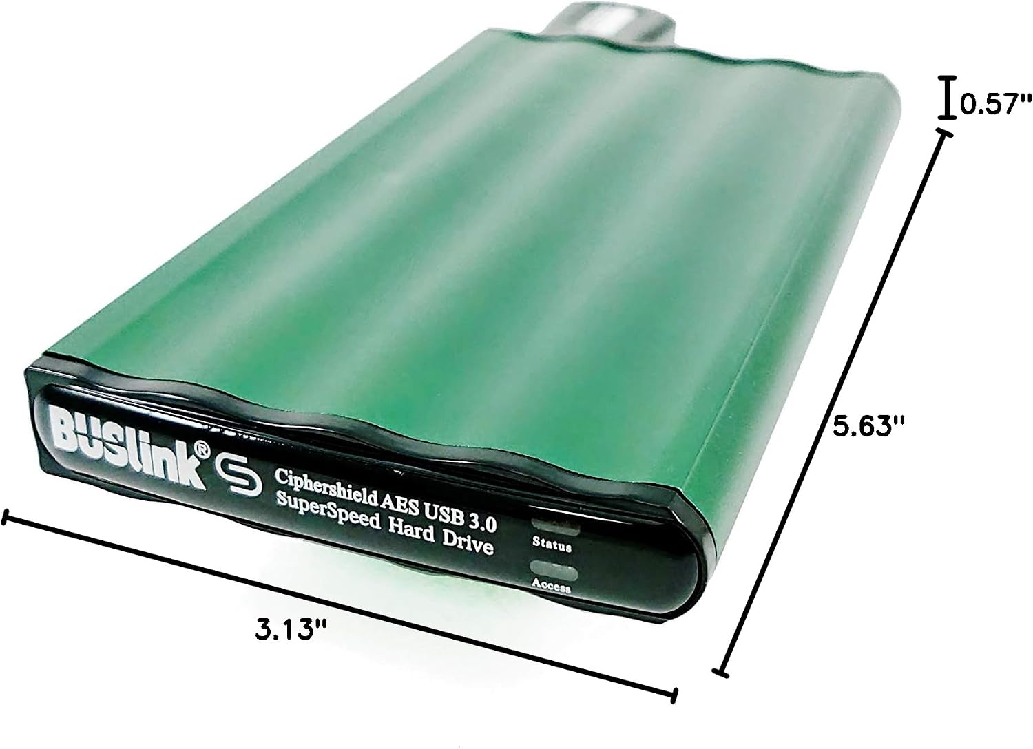 BUSlink CipherShield DSE-4TSDG1K1M1 4TB SSD Mode 1 Encrypted Slim Drive – Single Key Special, 256-bit AES Hardware Encryption, FIPS 140-2, USB 3.0, Bus-Powered, HIPAA, HITECH, FERPA, TAA-Compliant