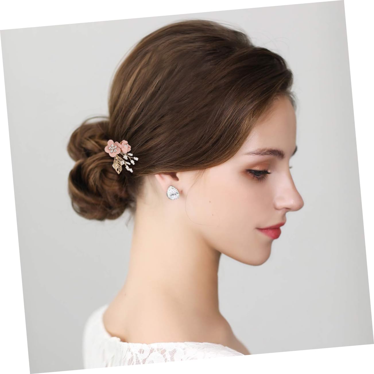 MAGICLULU 8 Stk Blumenkamm-haarnadel-set Haarnadeln Hochzeitshaarspangen Für Bräute Blumendekor Blumenkopfschmuck Haar Klammern Hochzeit Haarkamm Rosa Koreanisch Braut Plastik Einstellen