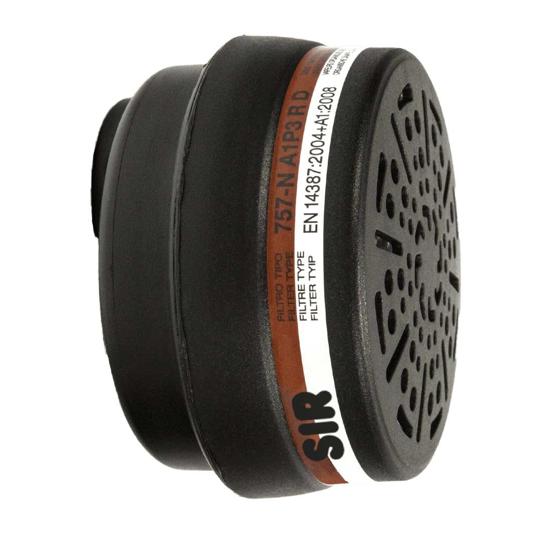 Sir Safety System 757-N A1P3 R D Atemschutzfilter, EN 14387:2004+A1:2008 A1P3 R D, Bajonettanschluss, wiederverwendbar, verstopfungsbeständig, U, 6 Stück (Vorteilspack)