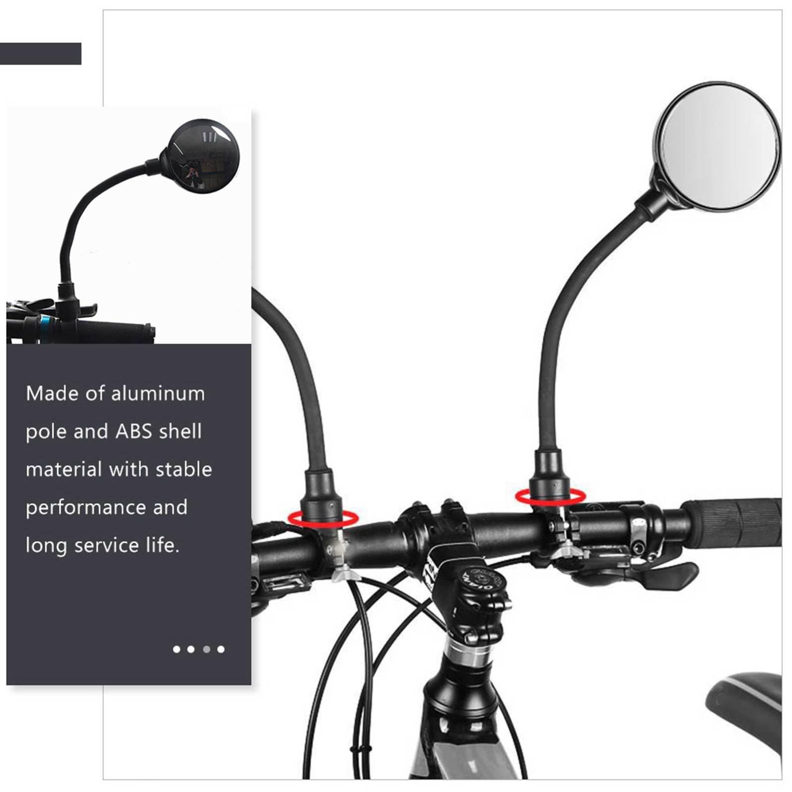 2 piezas Espejos Retrovisores Ajustables para Bicicletas de Espejos Convexos para Bicicletas de y Eléctricas Instalación Compatible con Manillares