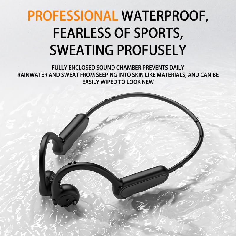 Image of AYI True Bone Conduction Bluetooth Headphones Open Ear Headset Painless Wear Stereo Earphone 11H Playtime Lightweight Stable & Comfortable Sports Headphone for Driving Bicycling Running Skiing-White