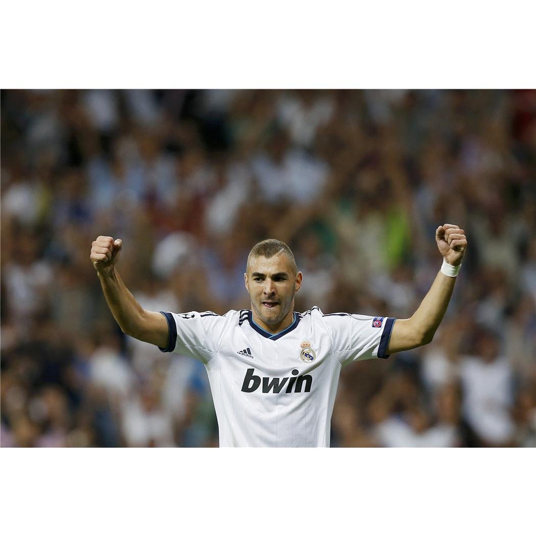 Karim Benzema Poster by Silk Printing # Size about (90cm x 60cm, 36inch x 24inch) # Unique Gift # 47CEA4