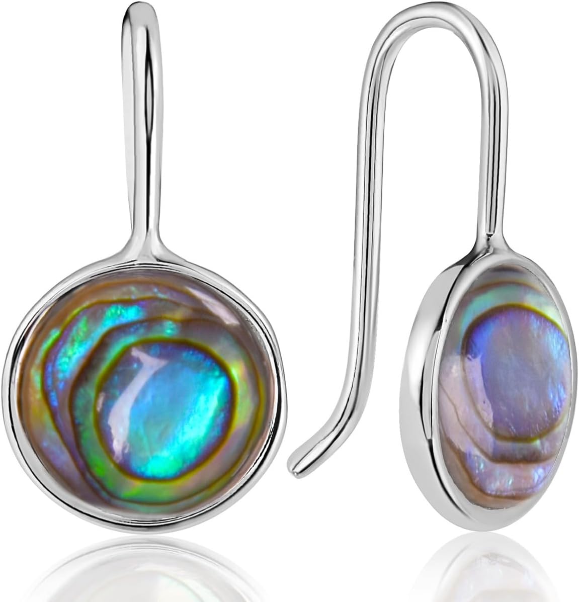 Humble Chic Abalone Drop Dangle Earrings for Women - 14K Gold Plated or 925 Sterling Silver Plated - Hypoallergenic, Safe for Sensitive Ears