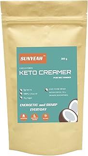 MCT Oil Powder - Pure C8 C10 MCT powder, KETO Coffee Creamer, 30 Servings No-Sugar MCT Creamer for coffee, From coconut, 300 g, Excellent in Coffee, Tea, Water, Shakes, Unflavoured MCT Powder for coffee, No-GMO