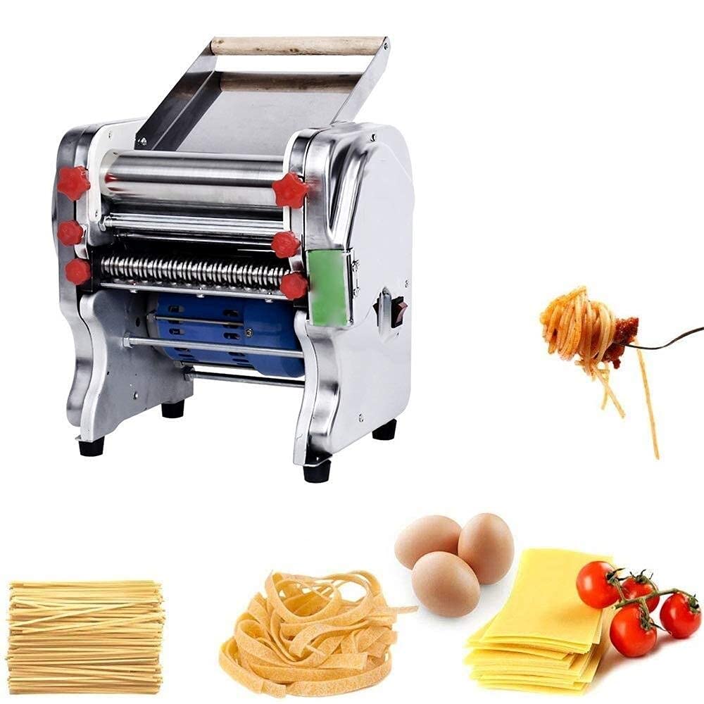 Macchina per Pasta, Macchina per Pasta -220V Macchina per Tagliare la Pasta elettrica Commerciale in Acciaio Inossidabile Macchina per Tagliare la Pasta con Rullo per Pasta Macchine per Pasta manuali
