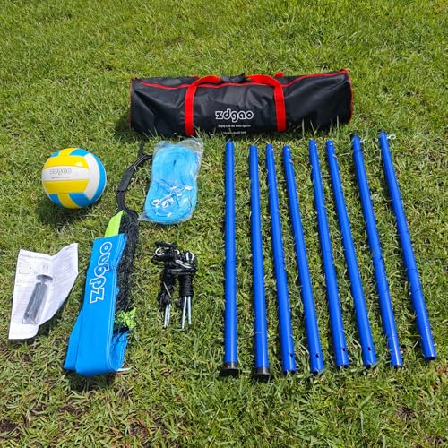Outdoor Portable Adjustable Volleyball Net System with Bag | Complete Practice Kit| Height Adjustable|Multiple Size| for backyard, beach, and lawn play| Portable|Easy Set up - Image 3
