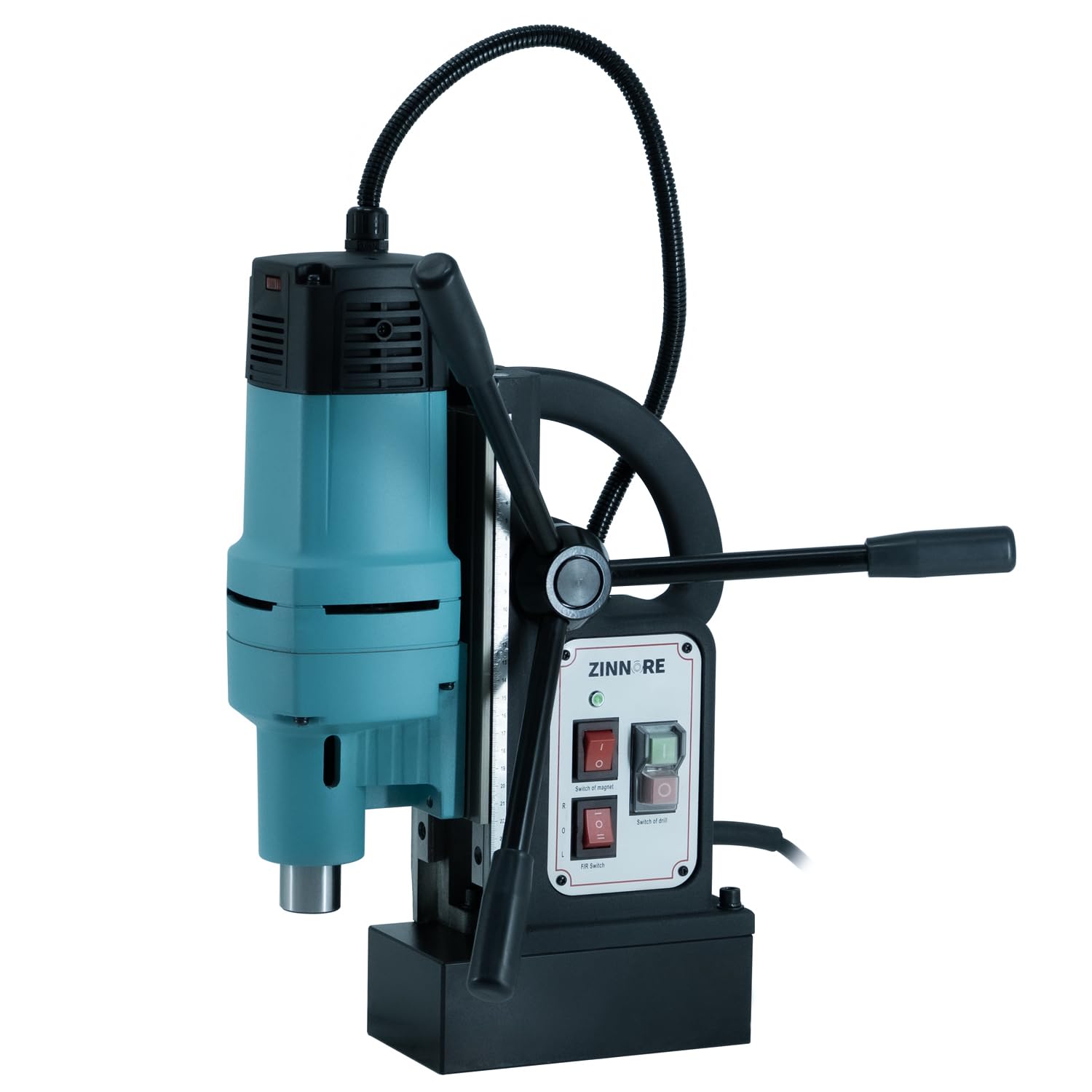 Zinnore Mag Drill Press, 1800W Magnetic Drill, 3370lbf/15000N Mag Force, Portable Electric Mag Drill Press for Metal Surface