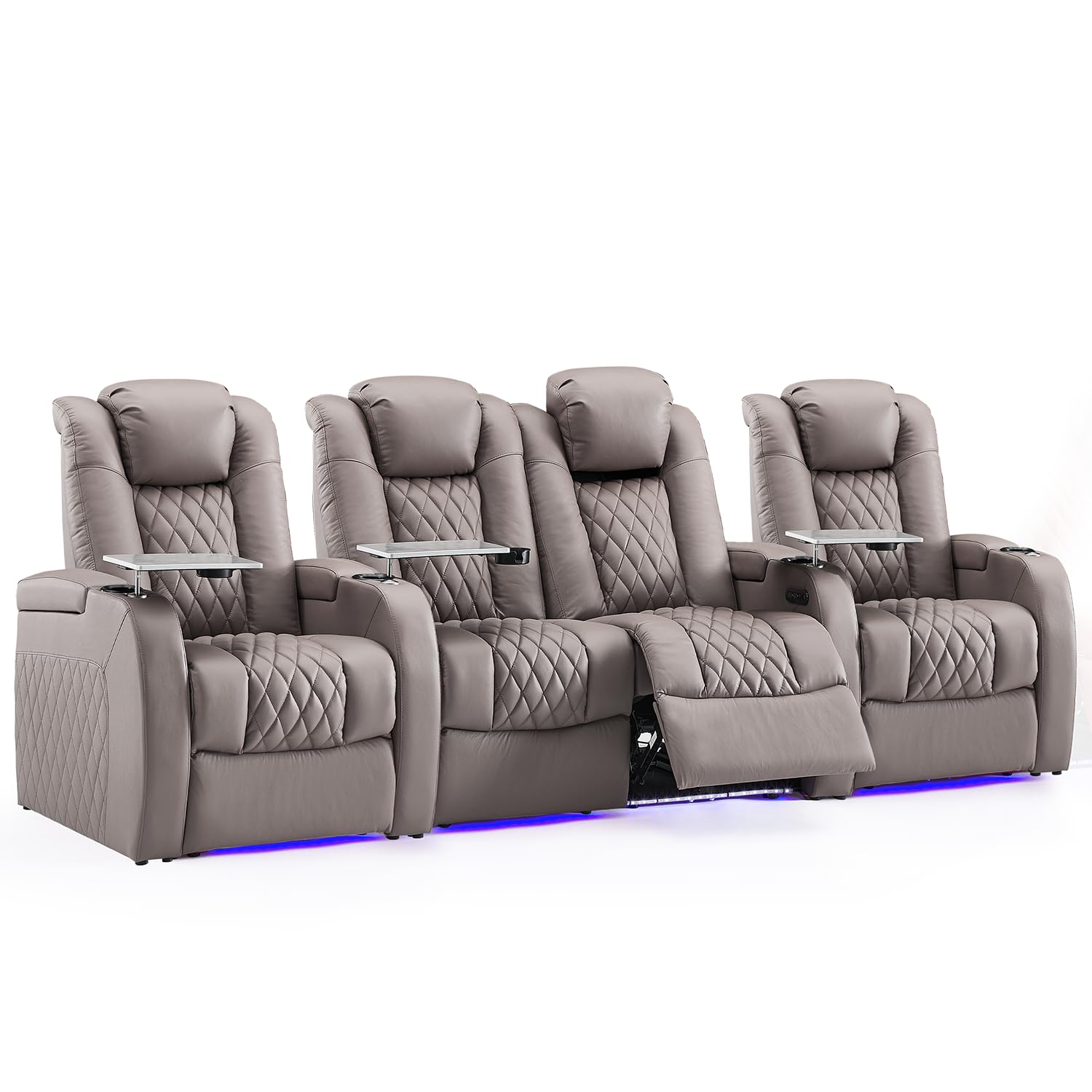 Weilianda Home Theater Seating, Top Grain Leather Movie Theater Chair