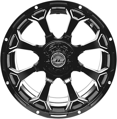 Miniatura 2 de GTW Raven - Rueda de aluminio para carrito de golf de 14 pulgadas de 14 x 7 pulgadas, rueda todoterreno con diseño exclusivo de radios en Y, negro