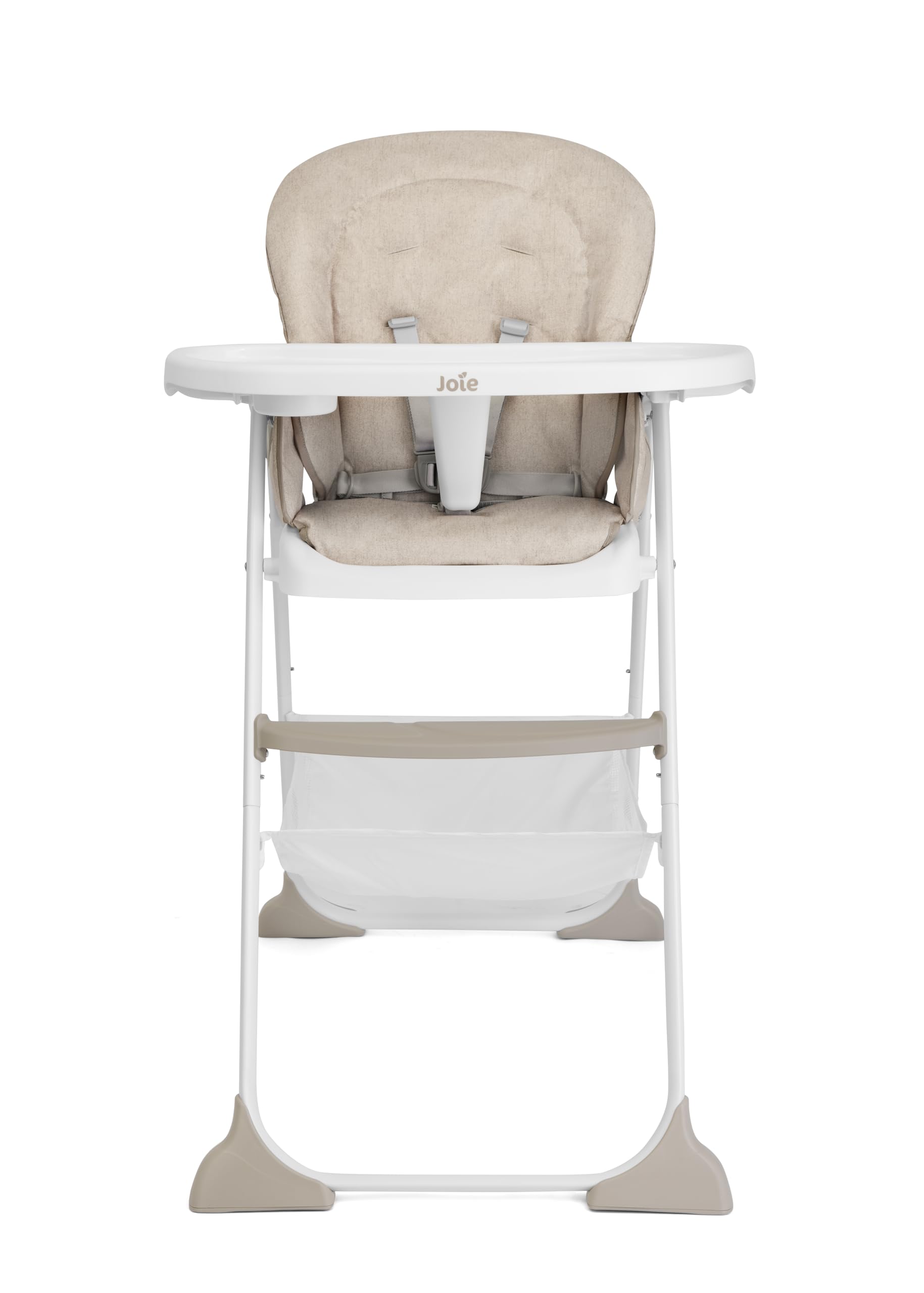 Joie mimzy™ snacker Hochstuhl 6 Monate bis 15 kg, kompakt faltbar, Einhand-Faltmechanismus, 3-fach verstellbare Rückenlehne, 5-Punkt-Gurt, Tablett mit Getränkehalter (TAUPE)