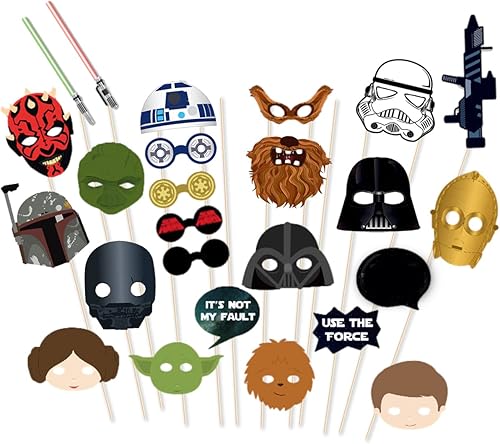 25 accesorios para cabina de fotos de Star Wars para fiestas accesorios para cabina de fotos de Star Wars Star Wars para decoración de fiesta