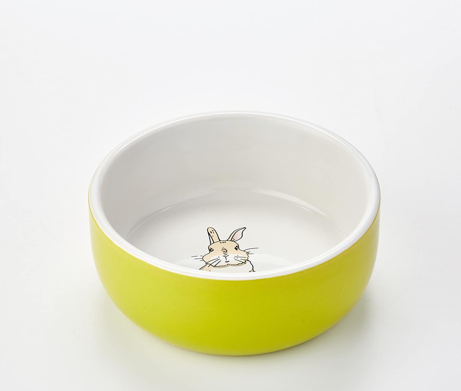 Nobby Rodent Ceramic Bowl Rabbit Green/White Diameter 11 cm x 4.5 cm Pack of 1