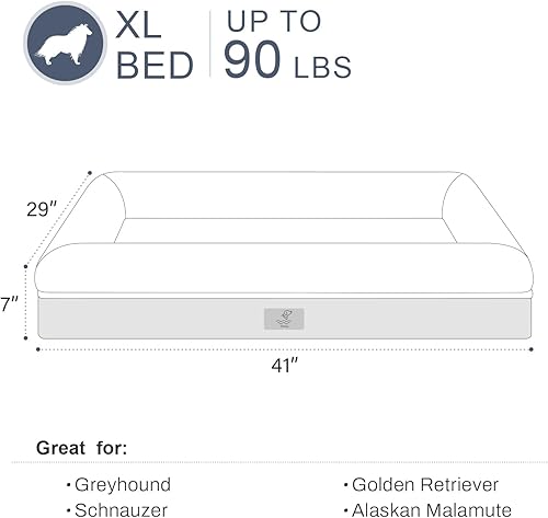 Vista 57 de Cama ortopédica para perros pequeños, cama impermeable para cachorros con funda extraíble lavable, cama de espuma para perros pequeños con respaldo