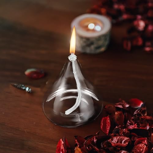 Miniatura 8 de Zerodeko Linterna de aceite de vidrio Lámpara de vela recargable Vela de aceite en forma de vidrio de borosilicato de emergencia s lámpara de