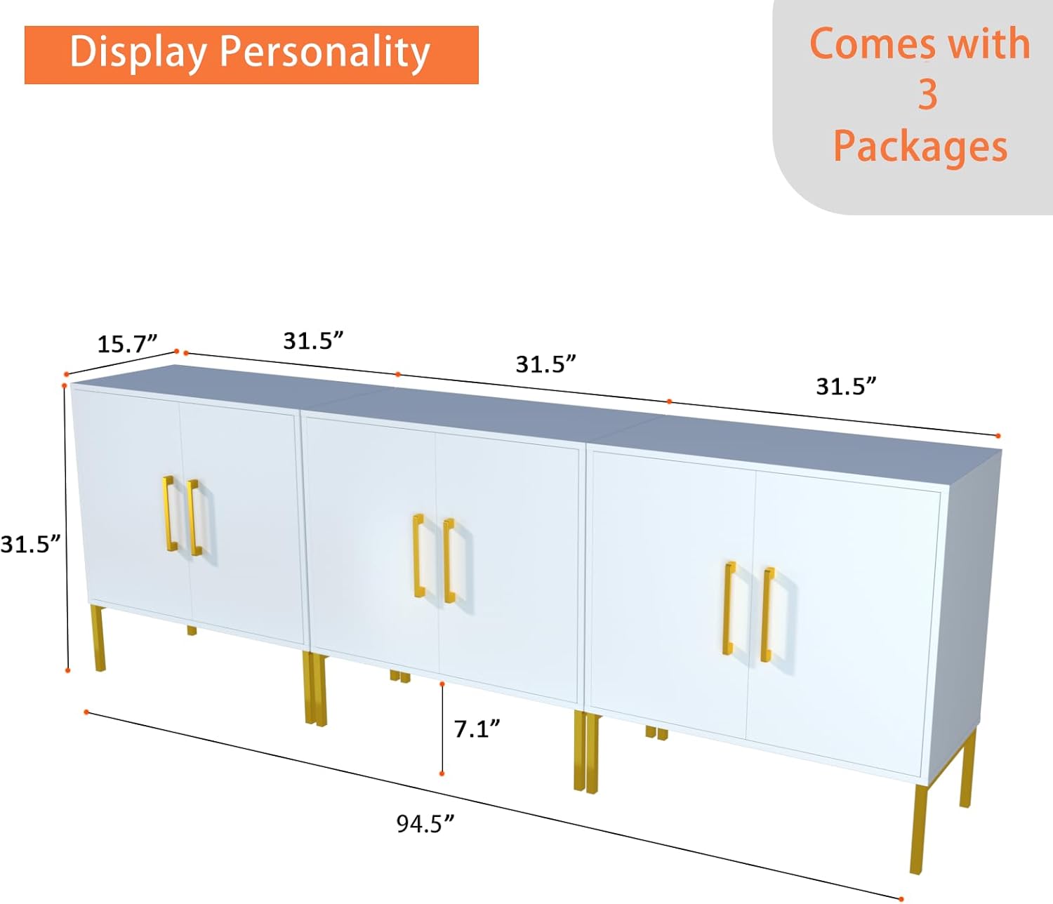 Stora Cabinet with Doors, Standing Buffet Cabinet, Modern