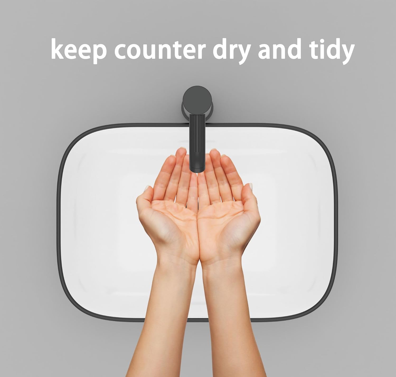 J-FAMILY 18.3'' x 13'' Bathroom Vessel Sink White Porcelain Ceramic Sink Bowl Above Counter Oval Wash Basin Black Trim Decoration Vanity Sink Lavatory Art Basin