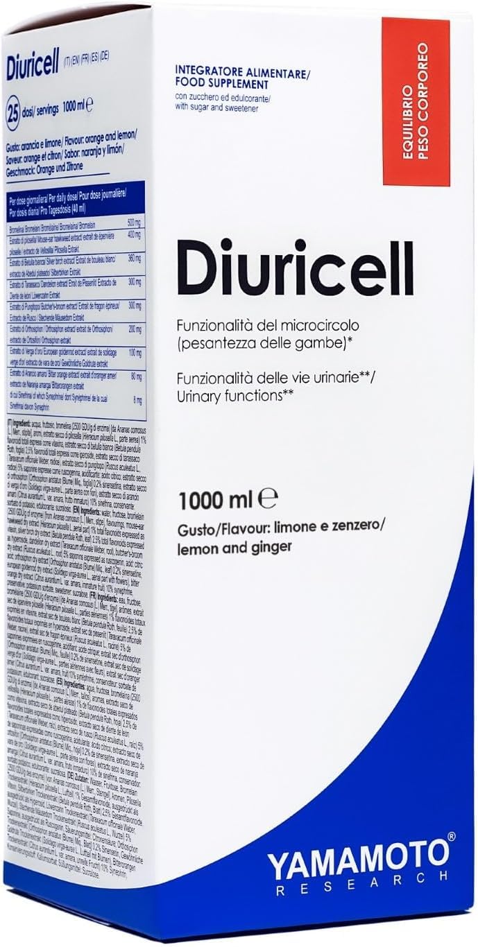 Diuricell 1 litro - Drenante depurante a base de diente de león, abedul, piña, naranja amarga (1 litro, piña)
