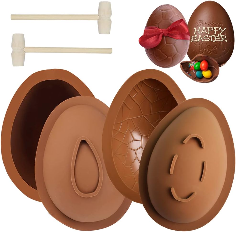 ake Chocolate Silicone Molds, Large 3D Breakable Egg Mold Silicone Easter Egg