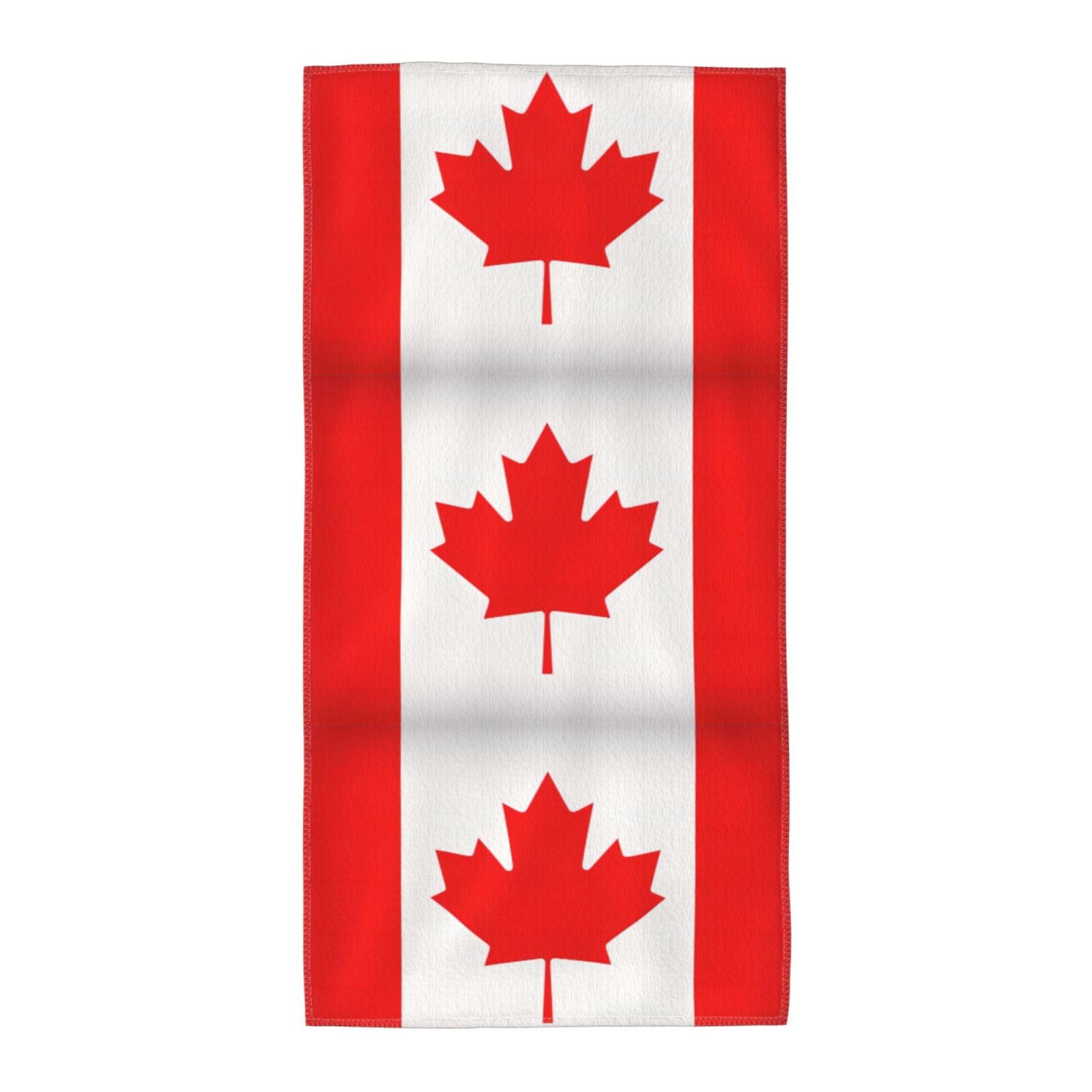 Canadian Flag Fashion Printed Long Bath Towel For Pool Side Seaside Holiday