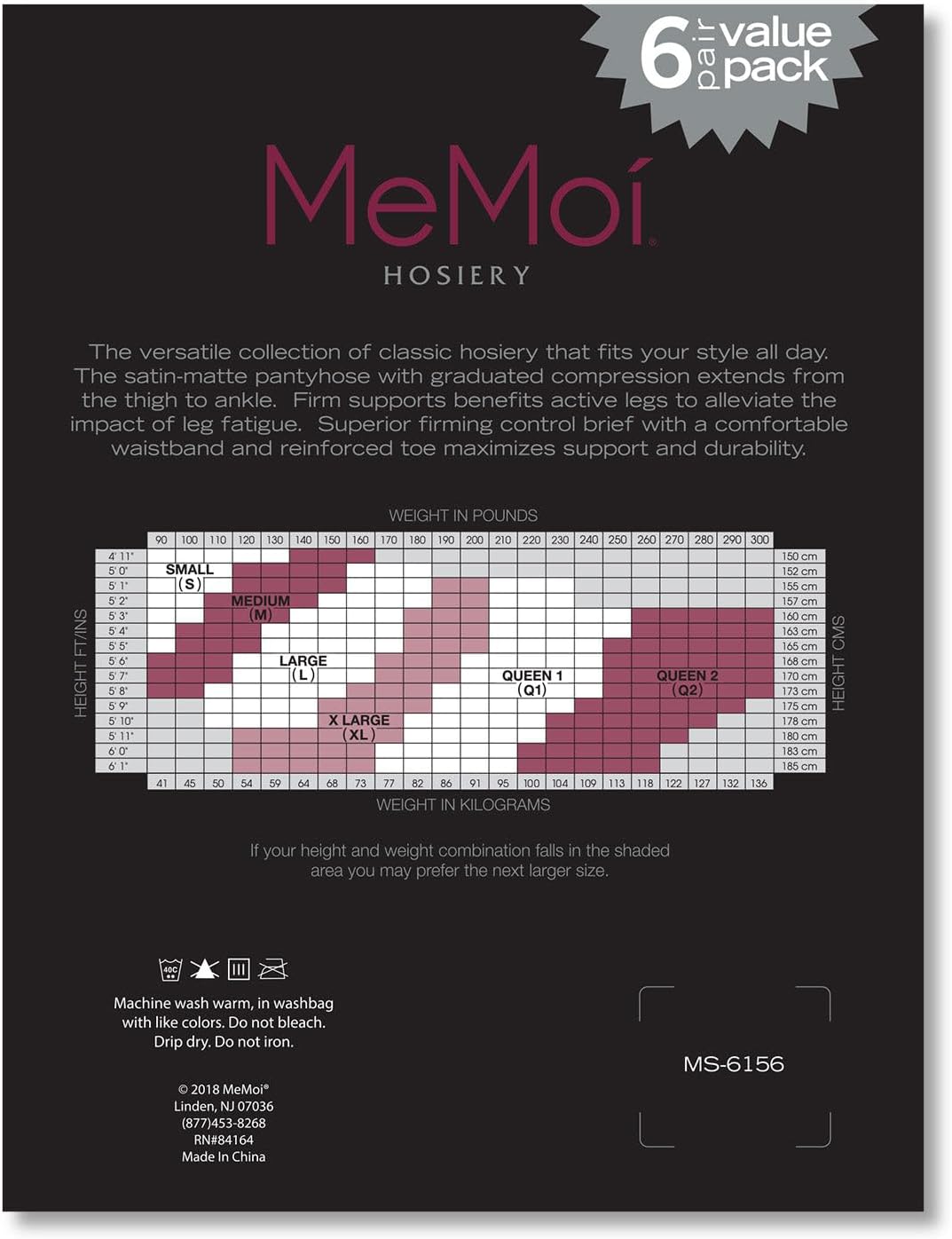 MeMoi Light Support Pantyhose 6 Pack - Image 5