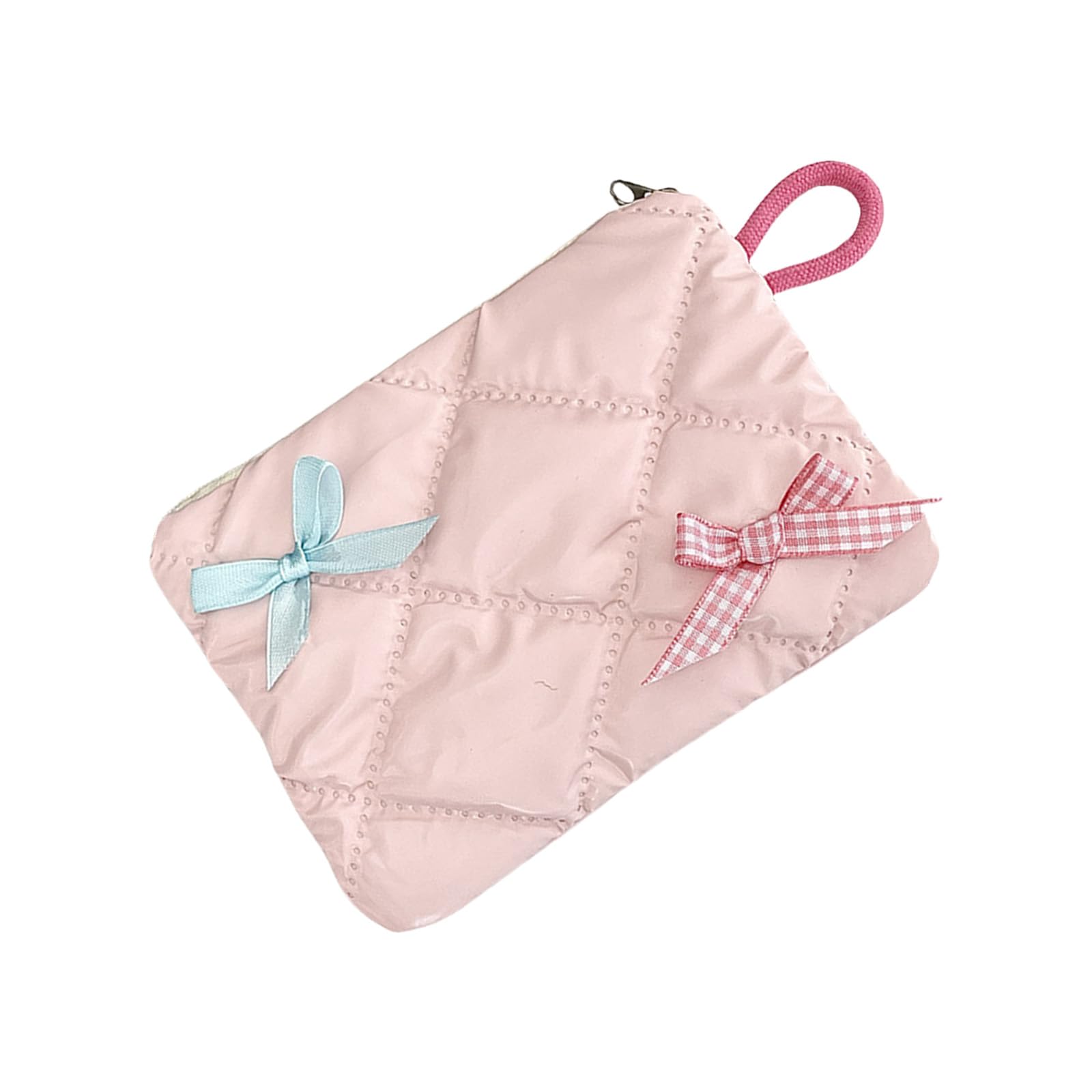 Jazuaiao Pearlescents Bowknot Decorated Storage Bag Multipurpose Makeup Toiletry Organizers Portable Travel Cosmetic Pouches Elegant Bowknot Decorated Storage Pouches