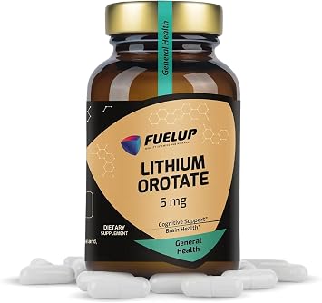 Lithium Orotate 5 mg Cognitive Wellness & Brain Health Supplement High Bioavailability Trace Mineral Focus, Mental Clarity & Balance 60 Vegetarian Capsules