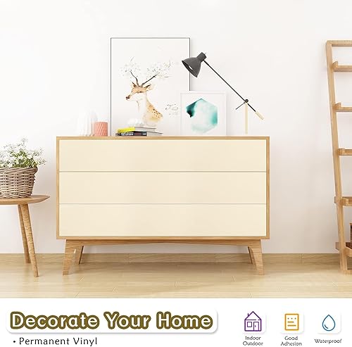 Miniatura 3 de WRAPXPERT Vinilo permanente blanco marfil de 12 pulgadas x 10 pies, vinilo crema para Cricut, rollo de vinilo adhesivo crema satinado mate para