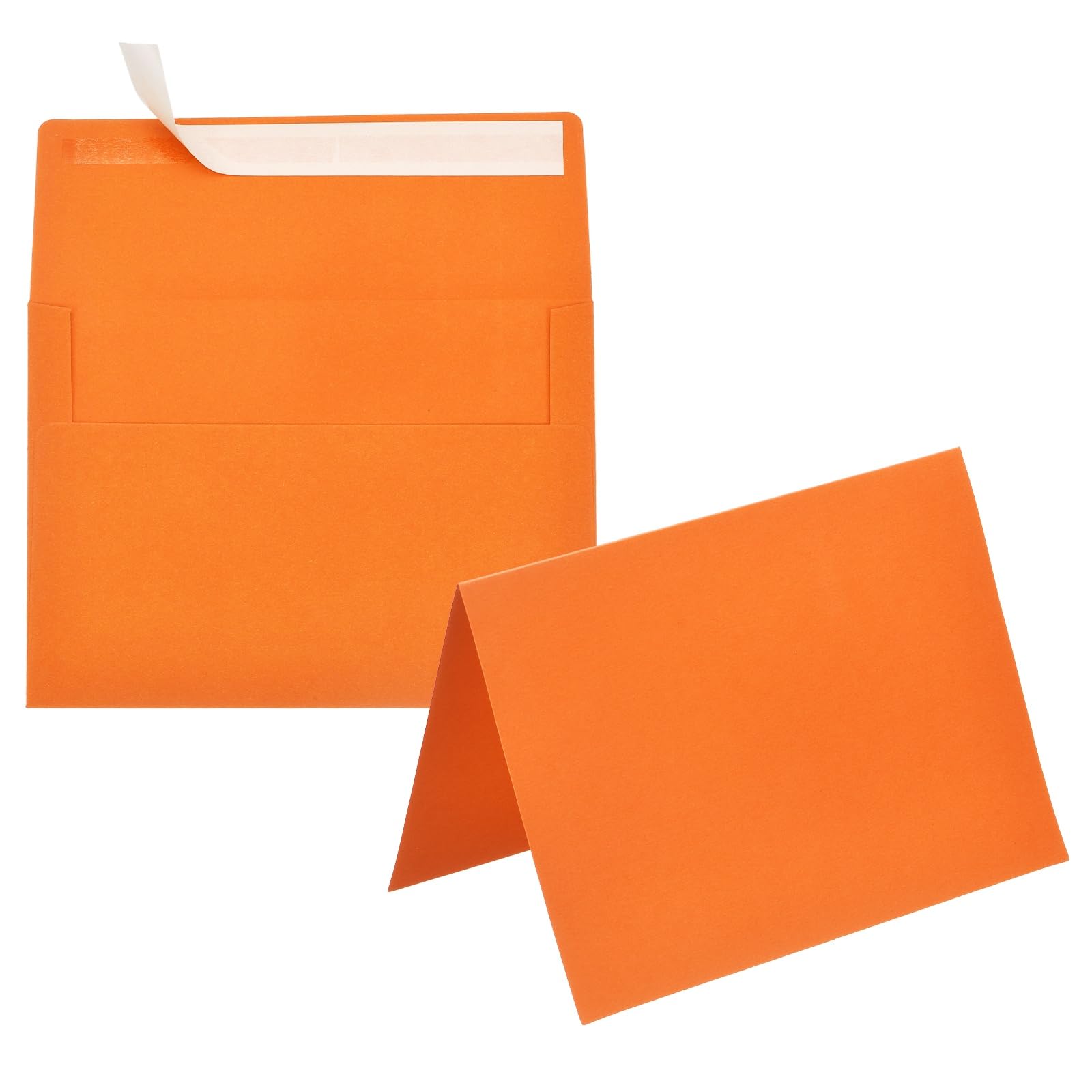 PATIKIL 50Pack Orange 4x6 Envelopes with Cards, Self Seal A6 Envelopes with Folded Cardstock for Greeting Cards Wedding Greeting Birthday Invitations Letter Mailing