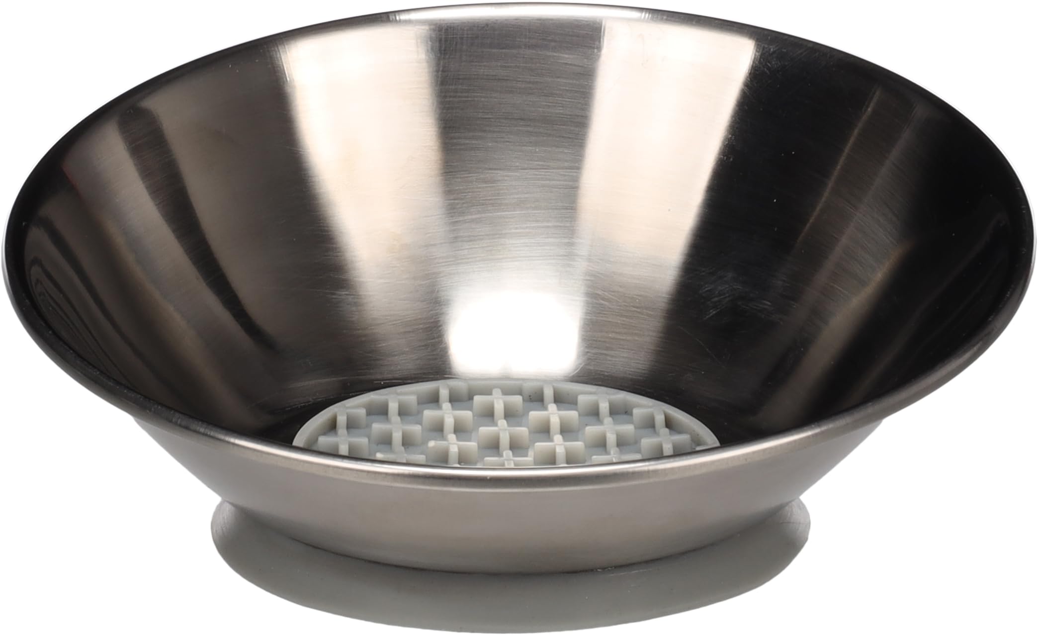 Flamingo FEEDING BOWL LASCO ROUND SILVER 18,5x7,5CM 550ML