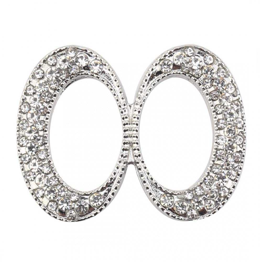 YF STORE Silver Plated Metal Fashion Scarf Ring Buckle Clip Pin with Dazzling Diamond Crystal Rhinestone, Metal, zircon gemstone