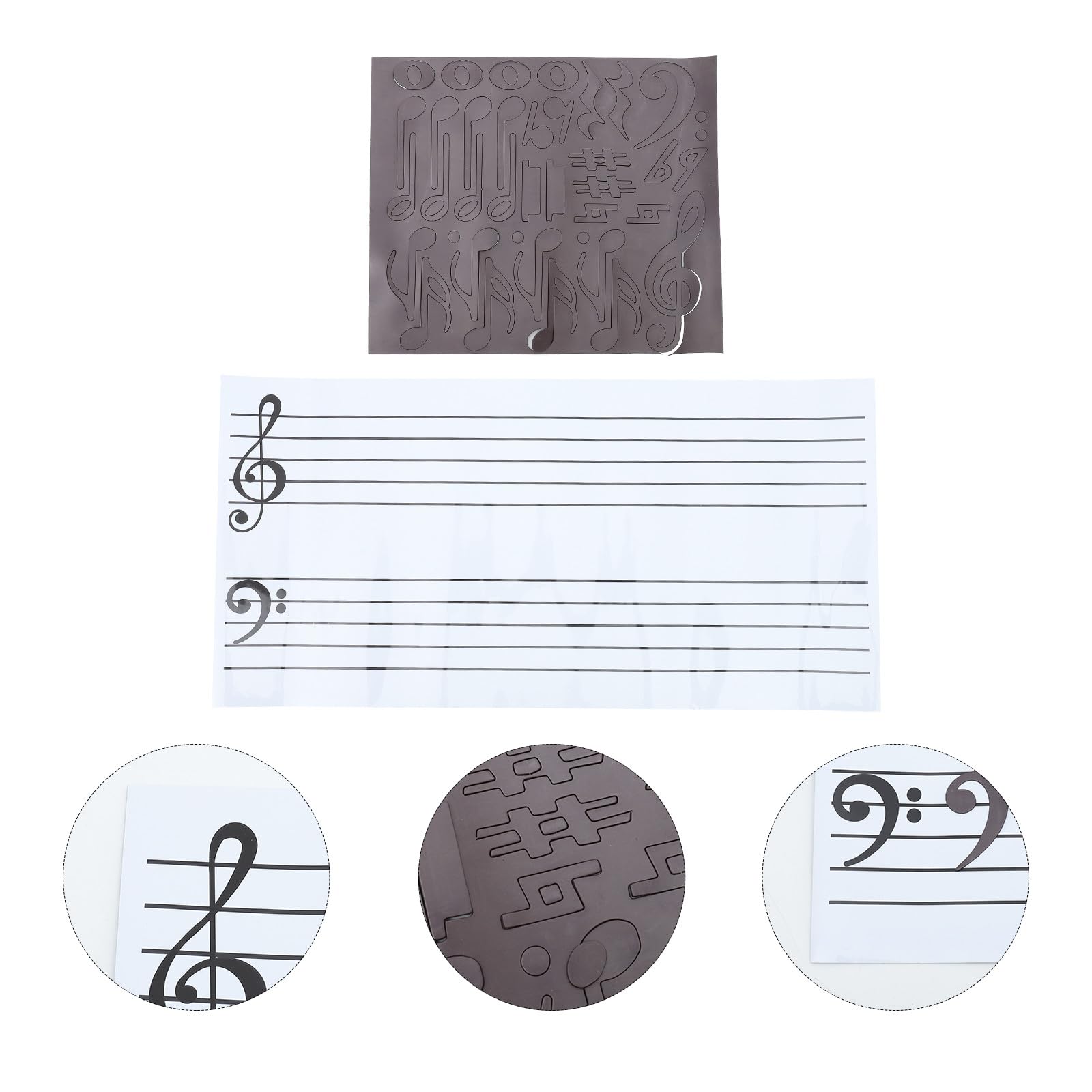 Abaodam Pizarra Magnética de Pvc Pegatinas de Notas Musicales, Tablero Grabable para Enseñanza de Piano, Herramienta Educativa para Práctica Musical, Material Escolar Imanes