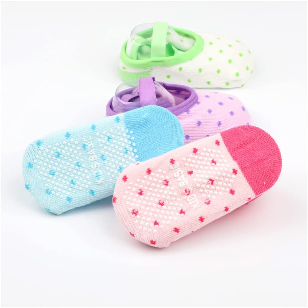 Yenzat Baby Toddler Anti Slip Non Skid Socks with Grip for Infant Girls Slippers 6 Pairs - Image 5