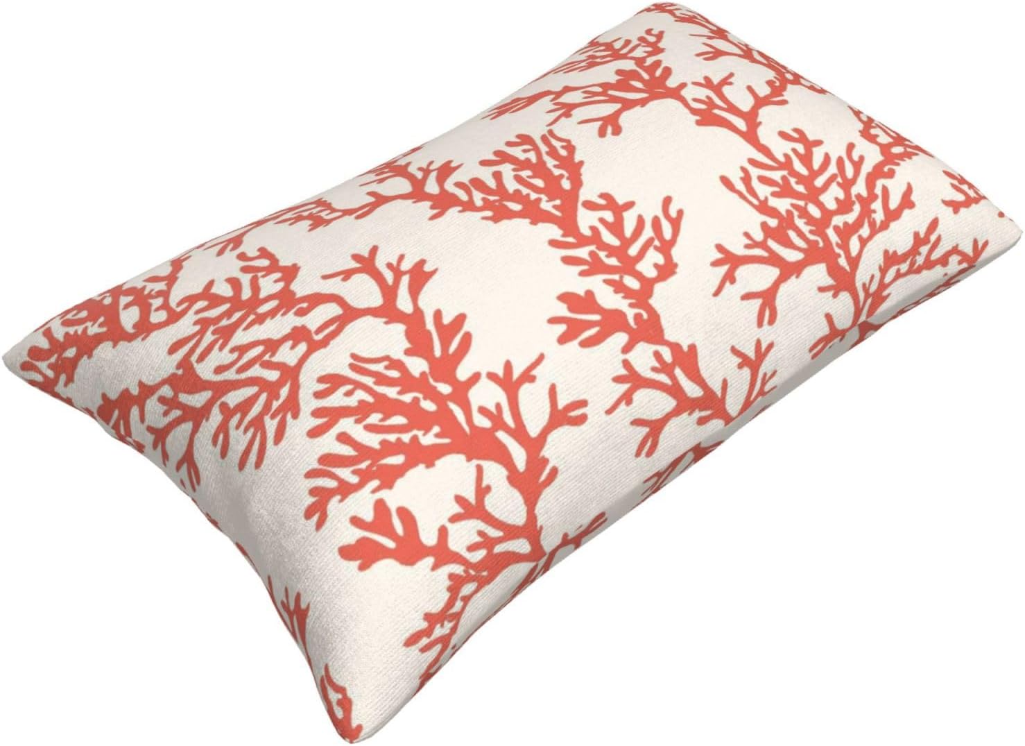 Tropical Pattern Corals Lumbar Throw Pillow Covers Beach Coral Pillow Cases 12x20 Inch Set of 2 Nautical Coastal Themed Outdoor Decorative Pillowcase Cushion Cover for Couch Sofa - Image 2
