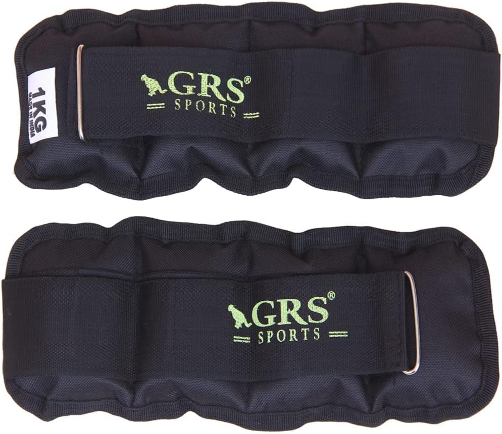 GRS® Wrist/Ankle Weights 2 kg (1 kg Each x 2 pc), rubber, black