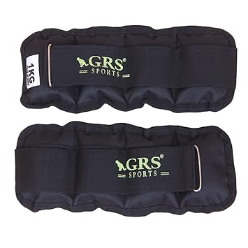 GRS Wrist/Ankle Weights 2 kg (1 kg Each x 2 pc), rubber, black