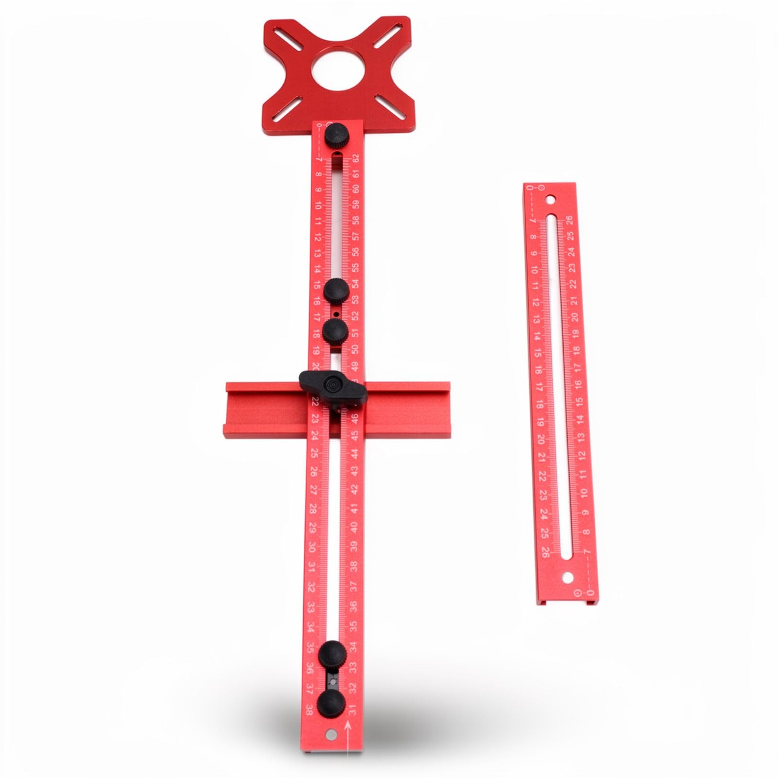 Soporte de Ranura de Fresado de Enrutador 4 en 1, Plantilla de Corte Circular de Aleación de Aluminio, Guía de Enrutador Ajustable para Carpintería, Herramienta de Hardware de