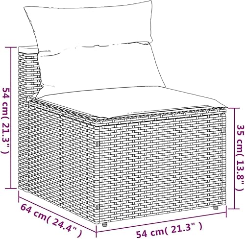 Miniatura 9 de 5-Piece Garden Sofa Set in Grey and Brown, Durable PE Rattan and Solid Acacia Wood Outdoor Furniture with Modular Design, Weather-Resistant