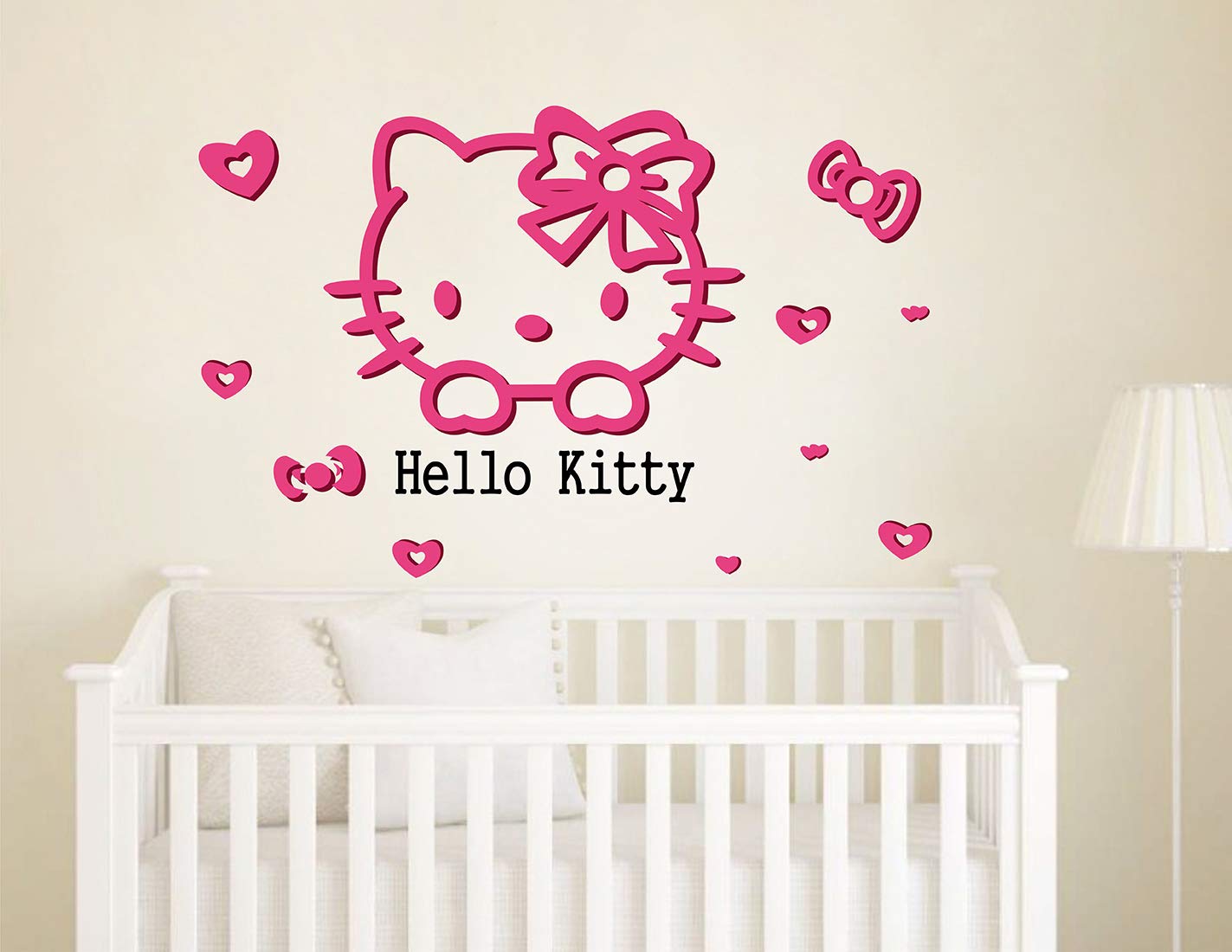 Wallzone Hello Kitty Multi Large Wallsticker for Home Decorations (90 cm x 60 cm)-image-1