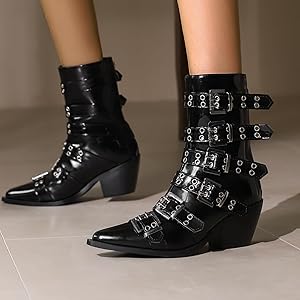 【INCHANT ME】Buckle Roundto Midi Boots INCHANT ME】Buckle Roundto Midi Boots