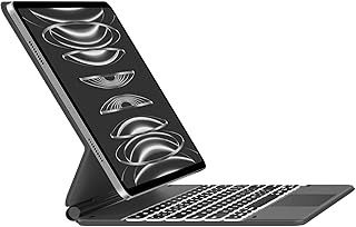 typecase Edge Magnetic Keyboard Compatible with iPad Pro 12.9-inch (6th Generation, 2022), Multi-Touch Trackpad, 10 Colors Backlight Compatible with iPad Pro 12.9 2021, 2020, 2018 - Space Black