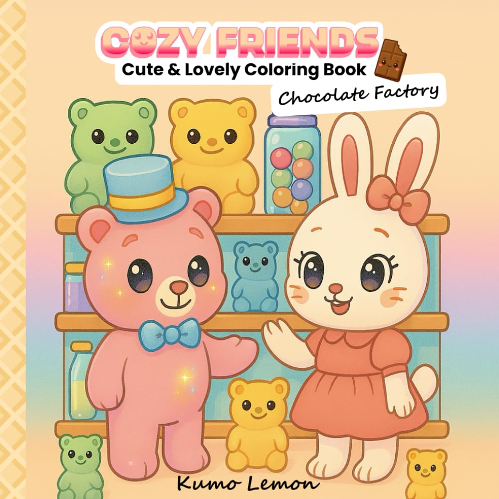Cozy Friends: Chocolate Factory Adventure – Cute Kawaii Coloring Book for Kids & Adults: A Sweet and Whimsical Coloring Journey Filled with Candy ... & Cozy Scenes (Cozy Friends Series Spain)