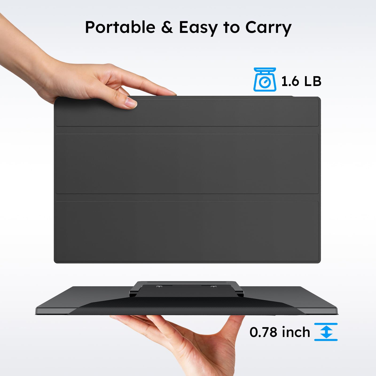 Dopesplay Portable Monitor, 15.6" 1080P FHD Second External Monitor with Carry Case, Travel Monitor with USB-C Mini HDMI Port, Compatible with Laptop/Mac/PC/Gaming Device — view 6