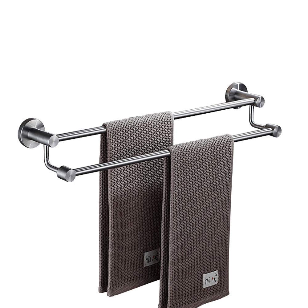 Étagères à serviettes en acier inoxydable brossé avec double barre de support mural