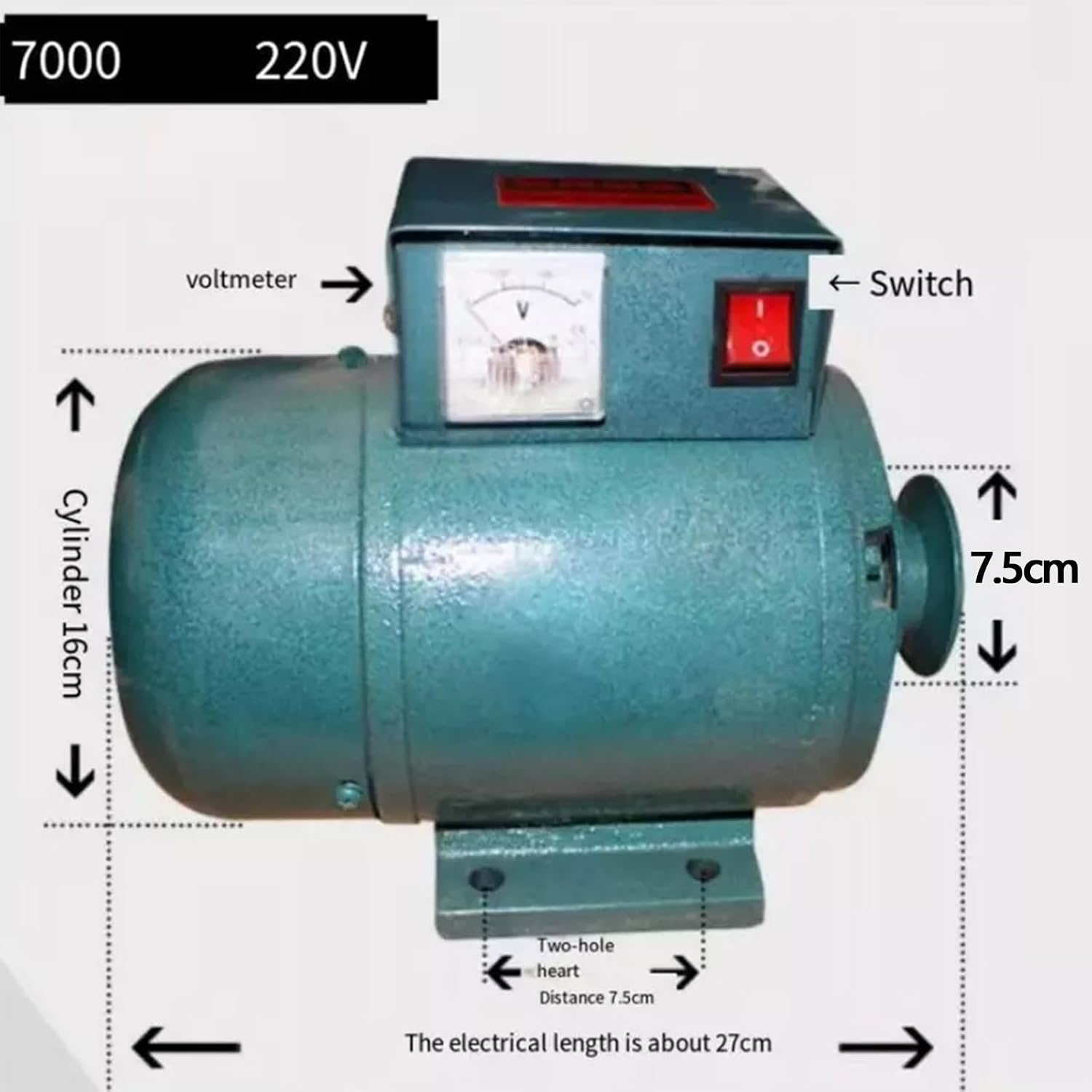 3500W/5000W/7000W Belt-Drive Diesel Gasoline Generator 220V Heavy-Duty Full Copper Motor Lighting Power Generator for Home Use with Long Lifespan(7000W)