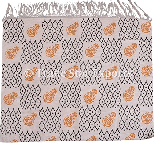 Tapis d'impression de bloc de main indienne 4x6 Ft en coton