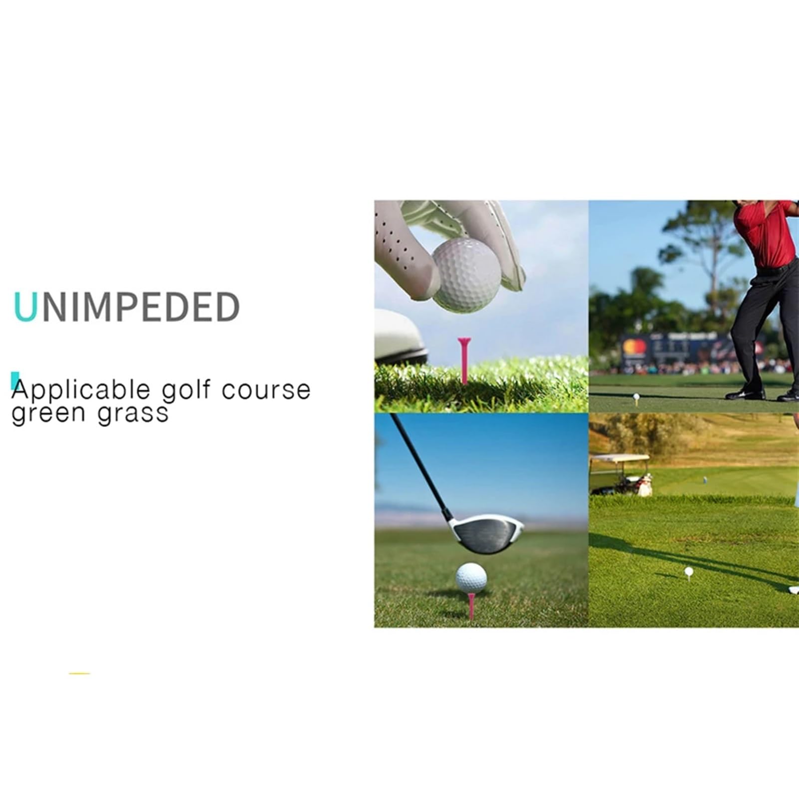 Golf Tee 50er-Pack Golf-Tee-Set Unzerbrechliche Golf-Tees Reduzierte Reibung und erhöhte Schlagweite FüR Einen Idealen Abschlag