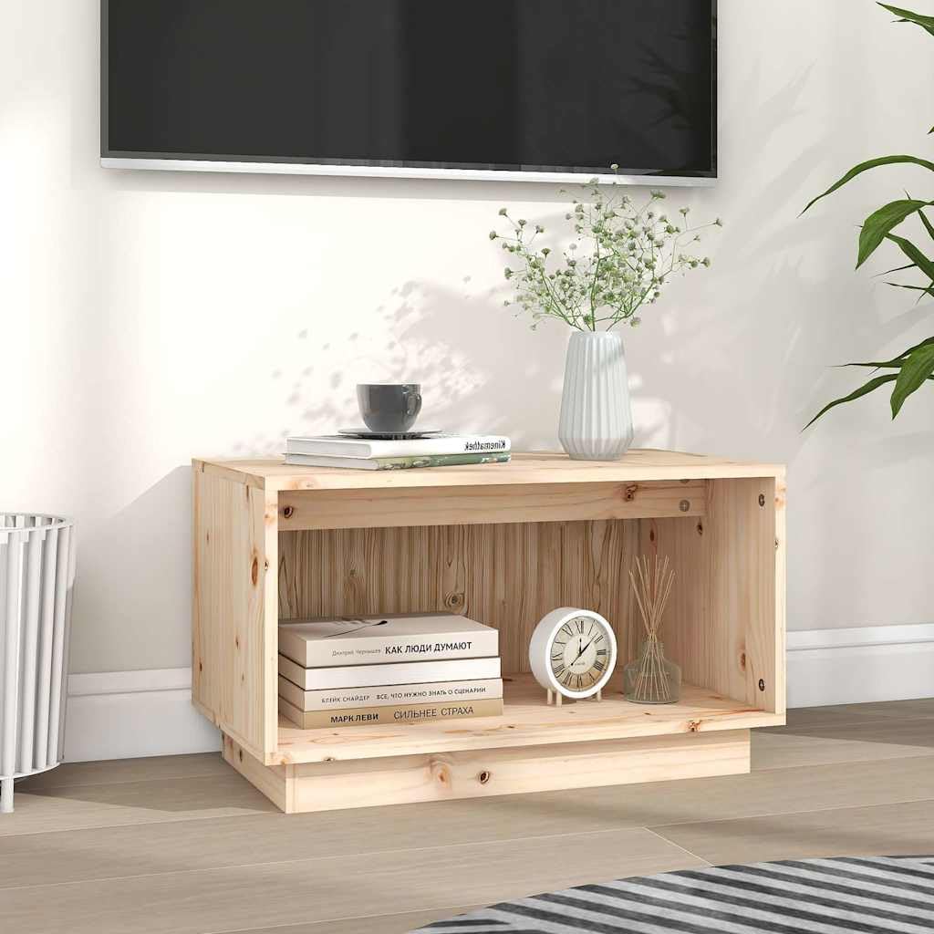 Mobile TV sospeso, in legno massello di pino, 60 x 35 x 35 cm