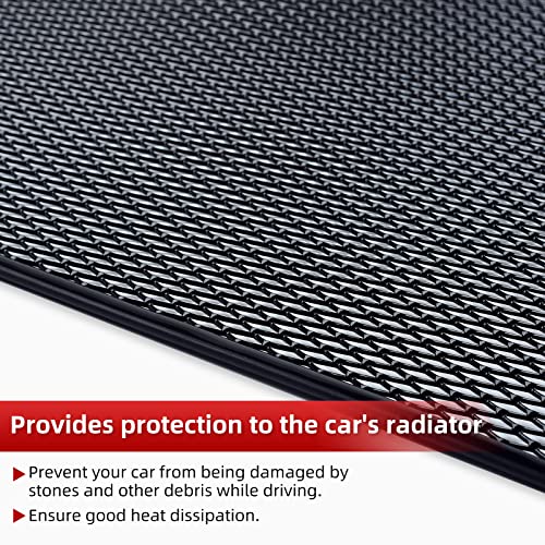 Image of AggAuto Grille Mesh for Jeep Wrangler JK JKU 2007-2018, 6x12mm Rhombic Hole | Aluminum Metal Front Grille Insert Grid Fit for Wrangler Accessories, 86% Open Area Black