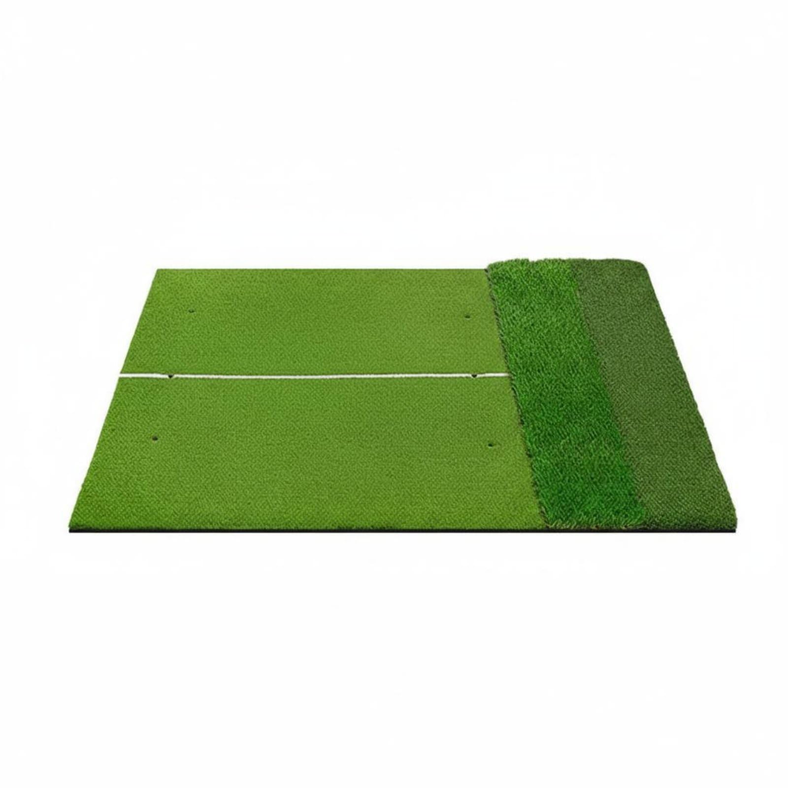 Golf Trainingsmatte Schlagmatte Übungsmatte Golfmatte Golf Trainingspad mit Detailgetreuem Kunstrasen Eva Dämpfungsschicht Zum Schutz von Böden, 120-180cm, DREI Gräser